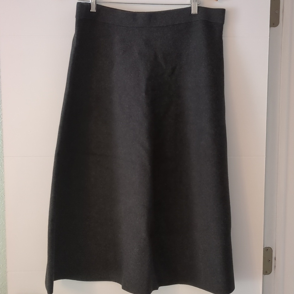 Catherine Malandrino knit stretchy midi A line  winter office minimalist skirt